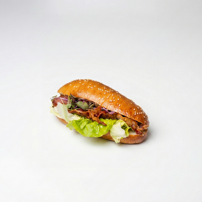 Beef bacon sandwich at dän Bakery & Café