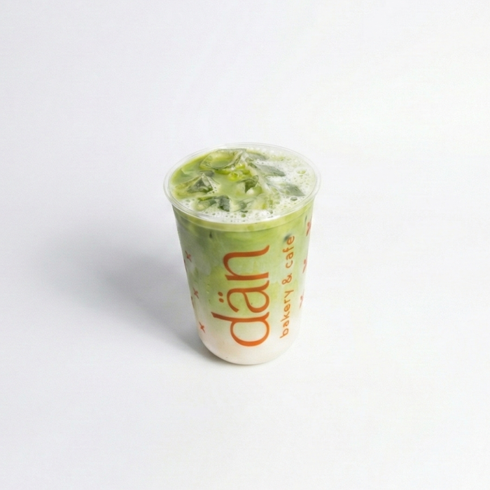 Iced matcha latte at dän Bakery & Café